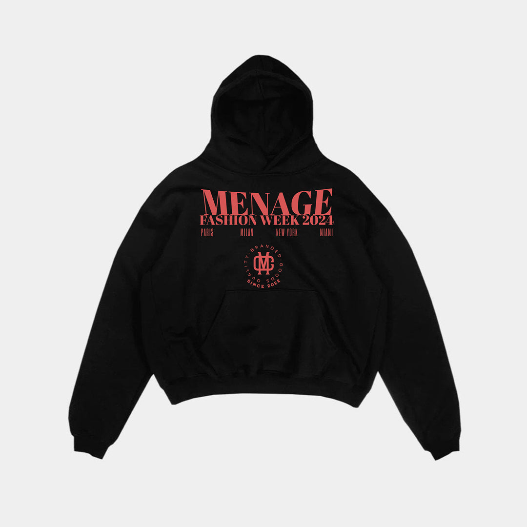 *PRE-ORDER* Menage Collection "Paris Fashion Week" Black Hoodie