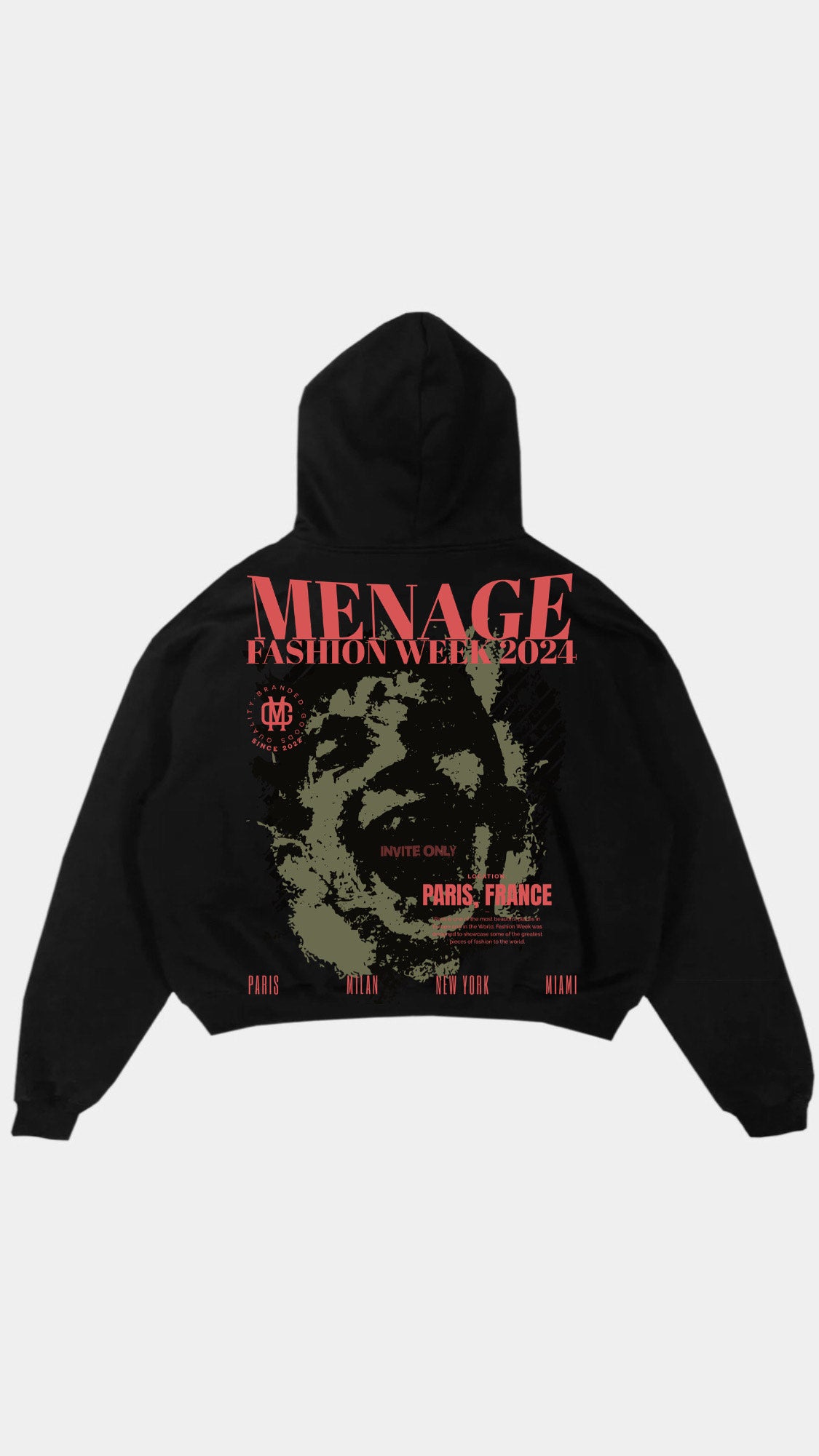 *PRE-ORDER* Menage Collection "Paris Fashion Week" Black Hoodie