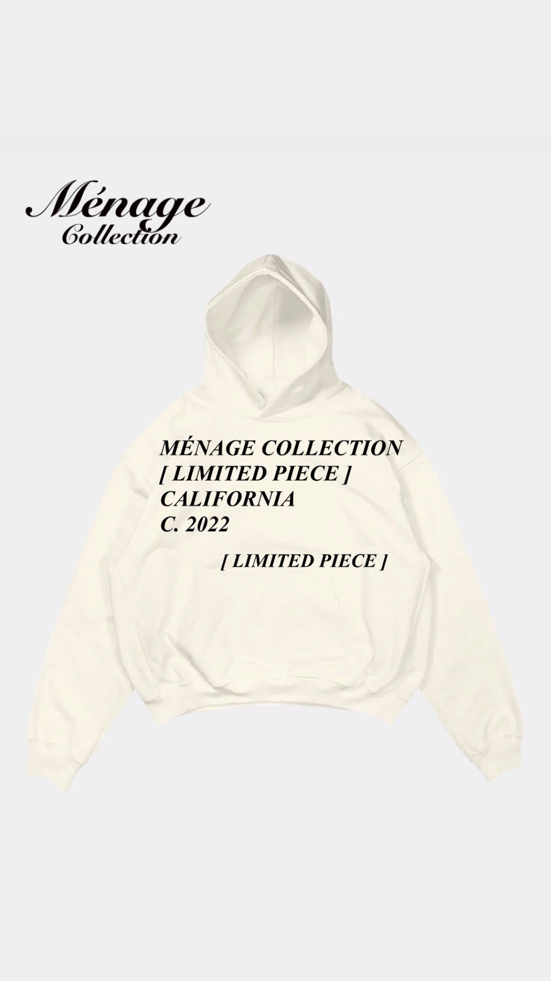 *PRE-ORDER* Menage Collection "Classic" Cream Hoodie