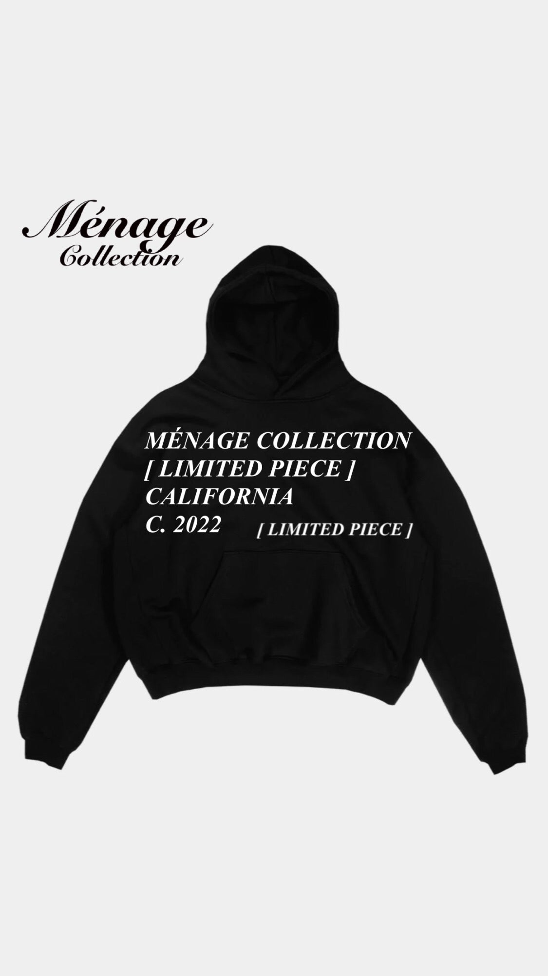 *PRE-ORDER* Menage Collection "Classic" Black Hoodie