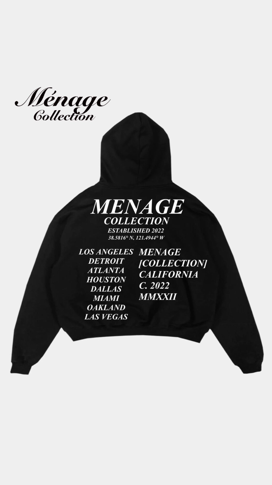 *PRE-ORDER* Menage Collection "Classic" Black Hoodie