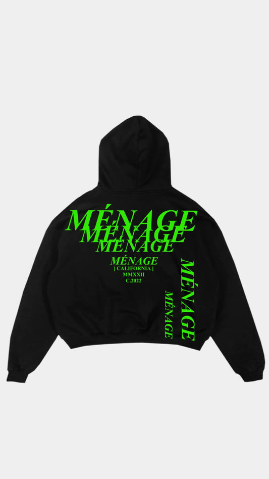 *PRE-ORDER* Menage Collection "SPRING GREEN" Black Hoodie