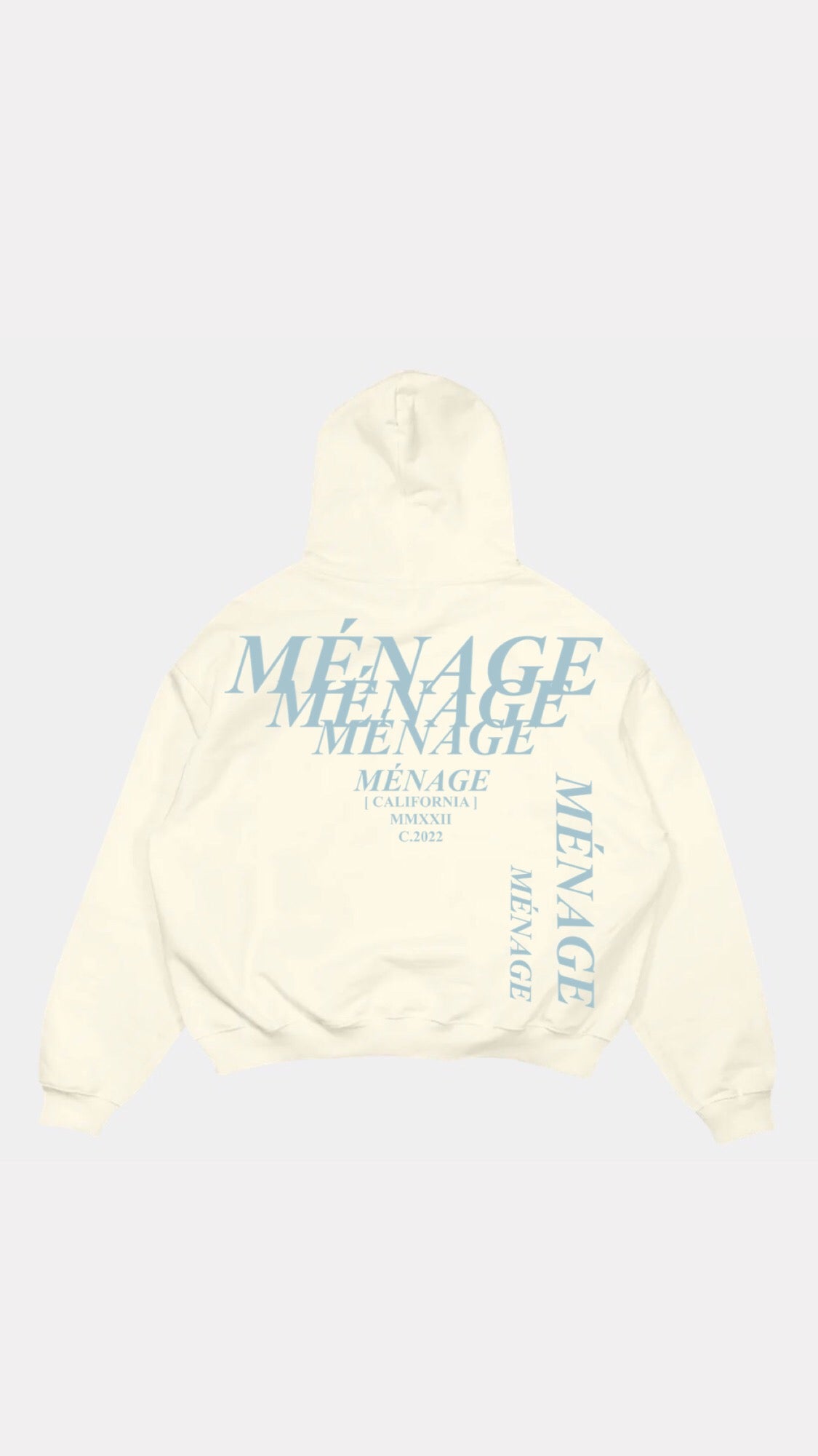 *PRE-ORDER* Menage Collection "SPRING BLUE" Cream Hoodie