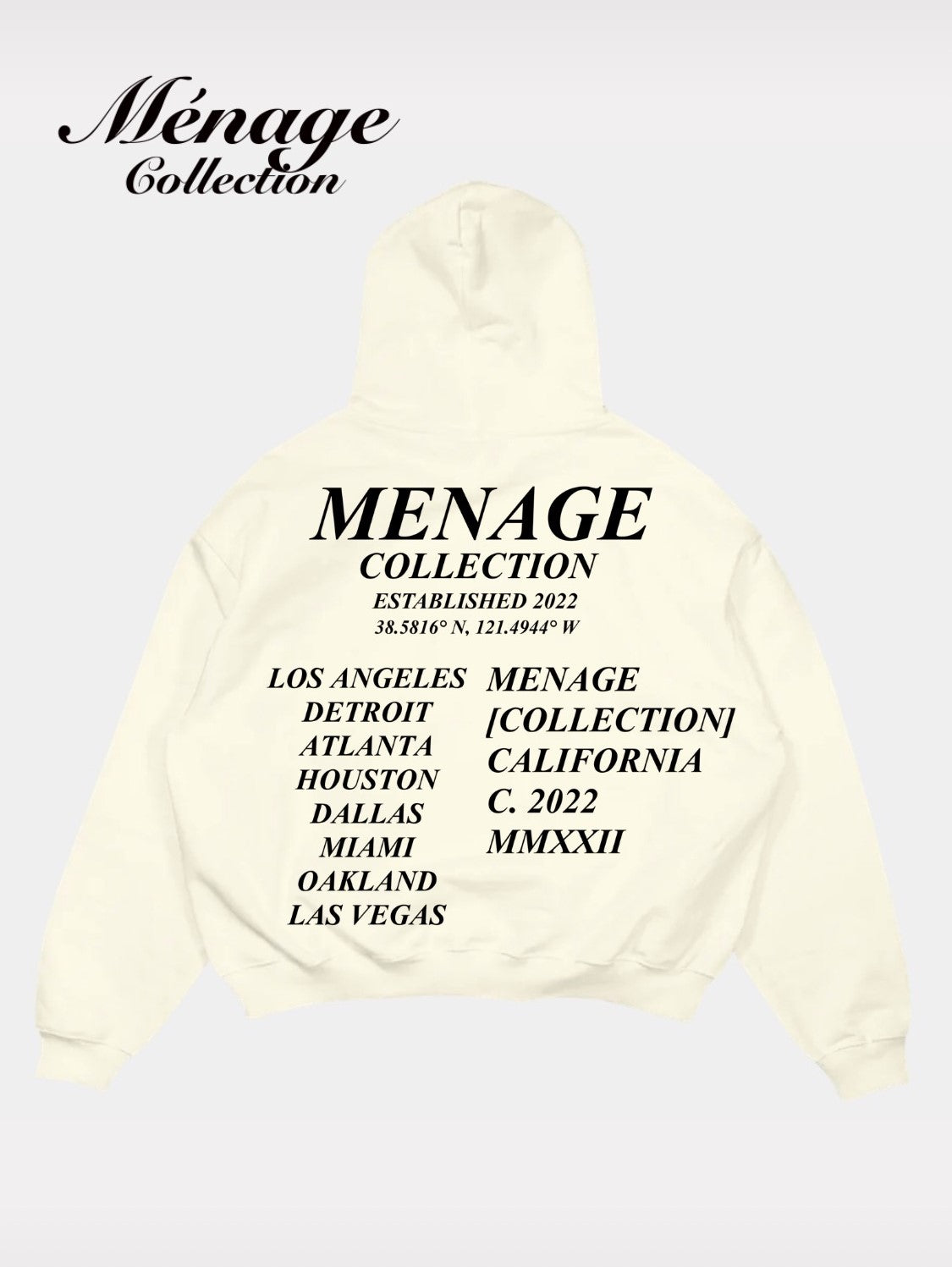 *PRE-ORDER* Menage Collection "Classic" Cream Hoodie